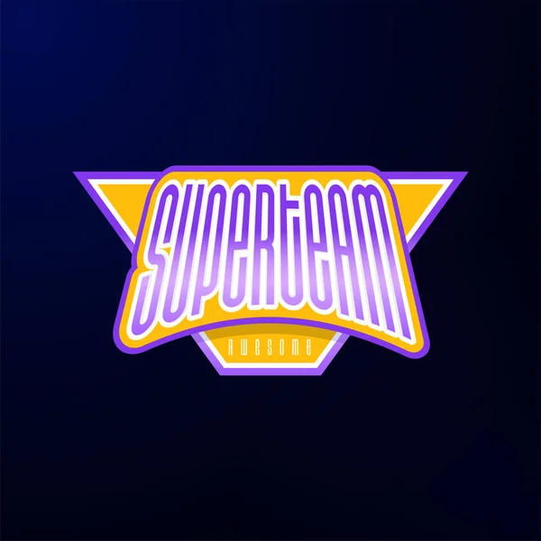 Sport Embleem Typografie Super Team Held Logo Sticker Voor Shirt — Stockvector