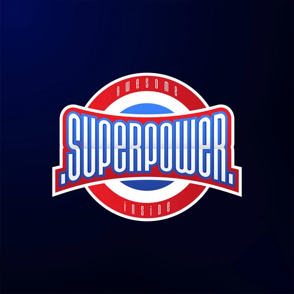 Sport Embleem Typografie Supermacht Held Logo Sticker Voor Shirt Print — Stockvector