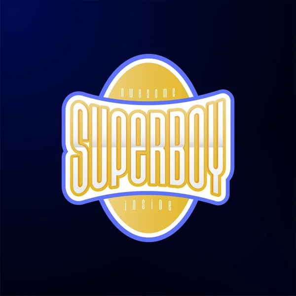 Sport emblem typography. Super boy hero logotype sticker for your t-shirt, print, apparel.