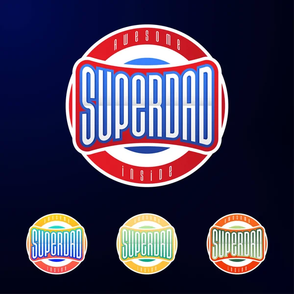 Sport Embleem Typografie Super Papa Held Logo Sticker Voor Shirt — Stockvector