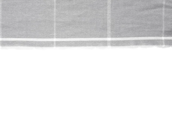 A piece of gray checked fabric is isolated on a white background — Stock Photo, Image