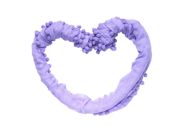 Каркас в форме сердца из изогнутой тонкой ткани фиолетового цвета — стоковое фото