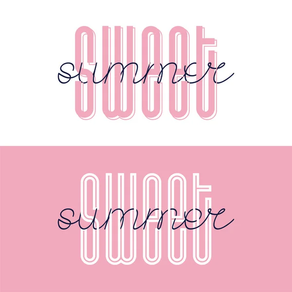 Sweet Summer Font bokstäver. Söt sommar typografi vektor Desi — Stock vektor