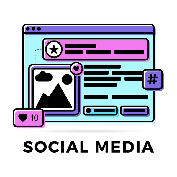 Vektor-Illustration eines Social-Media-Kommunikationskonzepts. die — Stockvektor