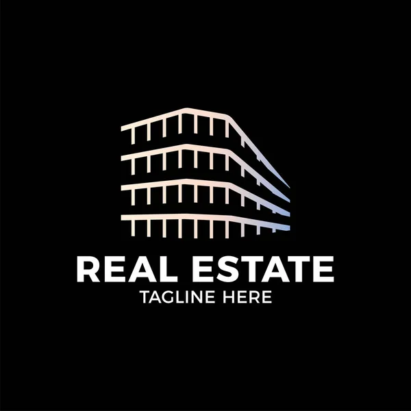 Real Estate építőipari logo design vektor sablon fekete ba — Stock Vector