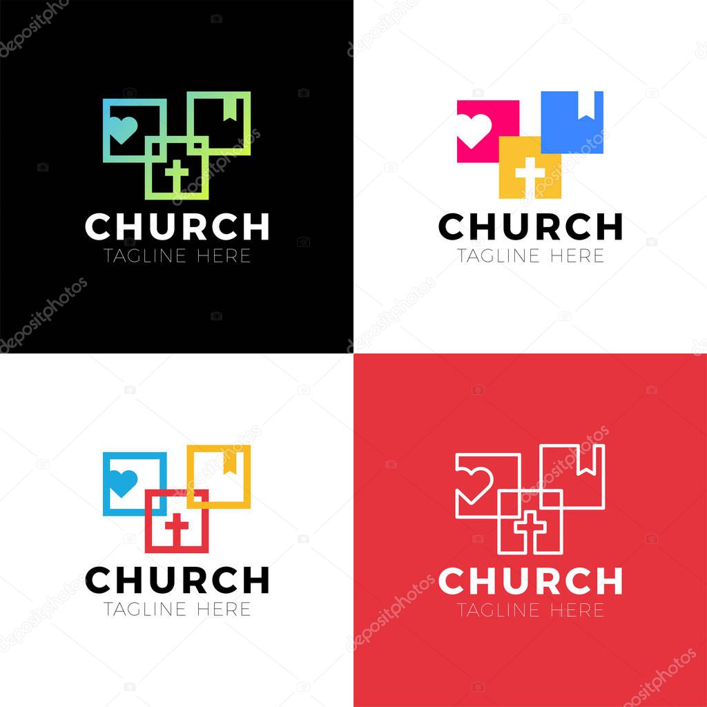 Template christian logo, emblem for school, college, seminary, church, organization.