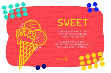 Farklı eleman, metin bloğu ile soyut açılış sayfası deseni