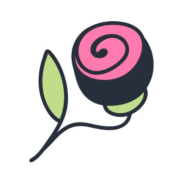 Whit üzerinde gül, çiçek ve yaprak ile Vektör renkli illüstrasyon