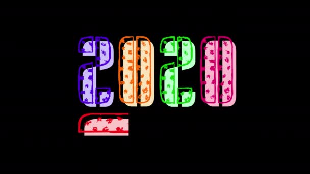 Stop motion abstrait 2020 heureux nouveau compte à rebours de l'année avec barre de progression sur fond de canal alpha mat - joyeuses fêtes 