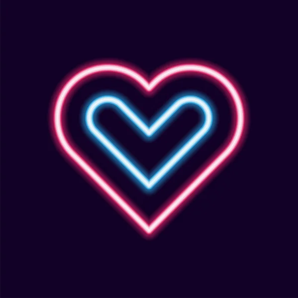 Love Neon line vector icon, 80s text letter glow light Retro tec