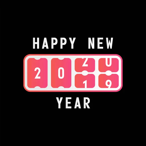 Heureux nouvel an avec le tableau de bord 2020. concept de chiffres de tableau à feuilles — Image vectorielle