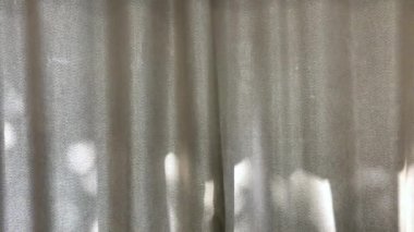 erkek el evde oda içinde el ile güneş ışığı dokunarak şehir görünümü ile perdeleri açar. 