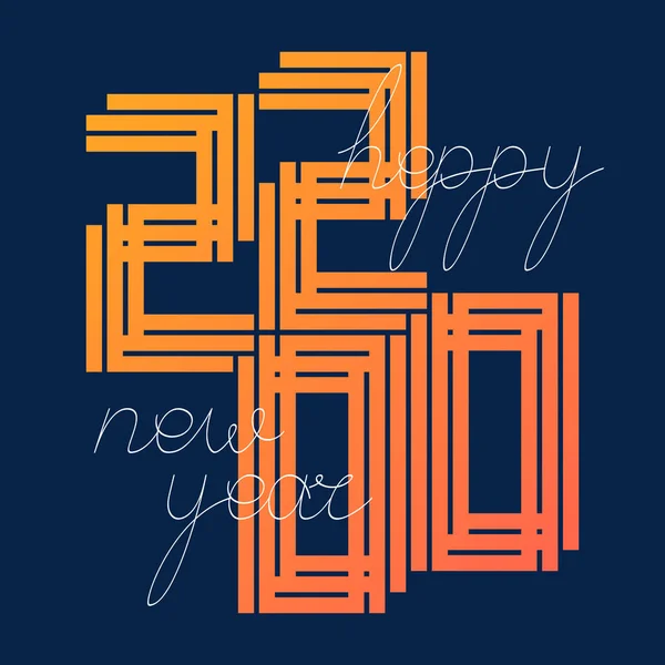 新年おめでとう2020お祝いグリーティングカードイラスト — ストックベクタ