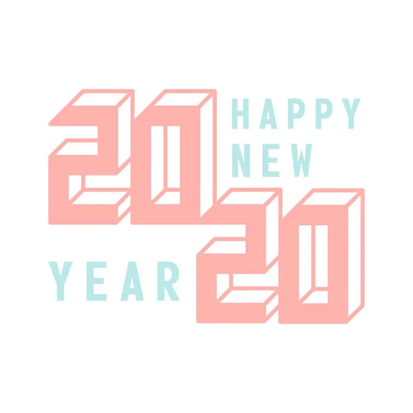 Happy New Year 2020 viering wenskaart illustratie voor N — Stockvector