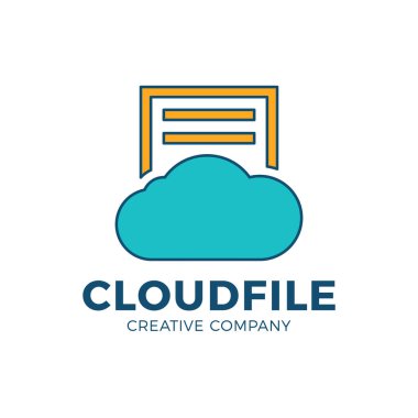 Belge veya klasör simgesiyle bulut dosyası logo depolama.