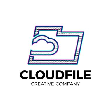 Belge veya klasör simgesiyle bulut dosyası logo depolama.