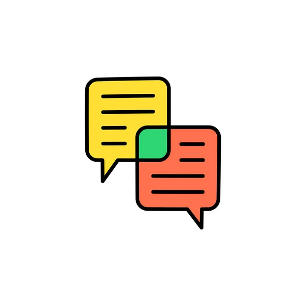 Duas bolhas de fala simples esboço ícone colorido isolado no whit — Vetor de Stock