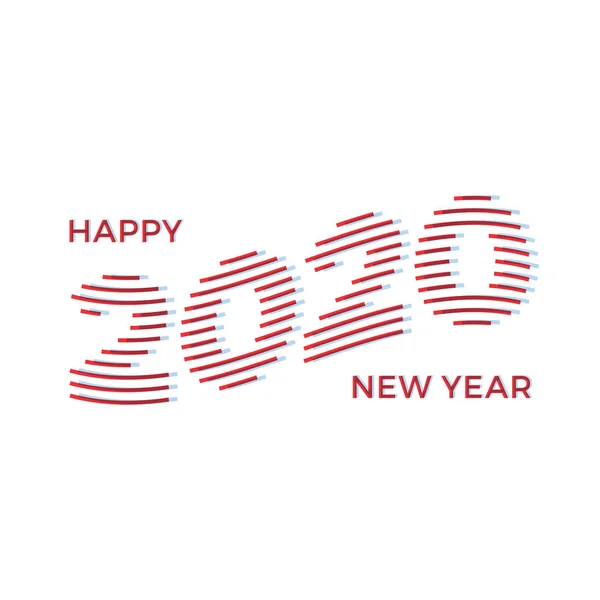 2020 Un an nou fericit șablon de fundal de design creativ. Numere — Vector de stoc