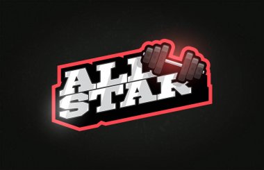 All Star Modern profesyonel Tipografi halter spor retro sty