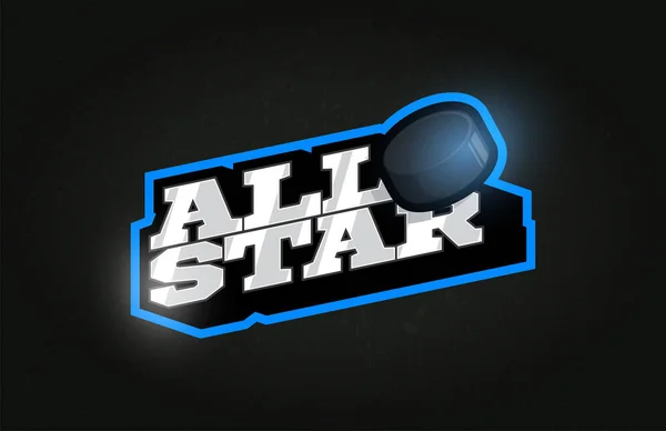 All Star Modern profissional Tipografia hóquei esporte estilo retro — Vetor de Stock