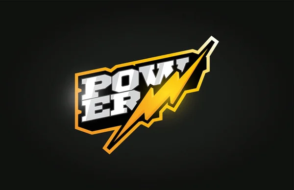 Poder mascote de energia Desporto profissional moderno Tipografia em retr —  Vetores de Stock