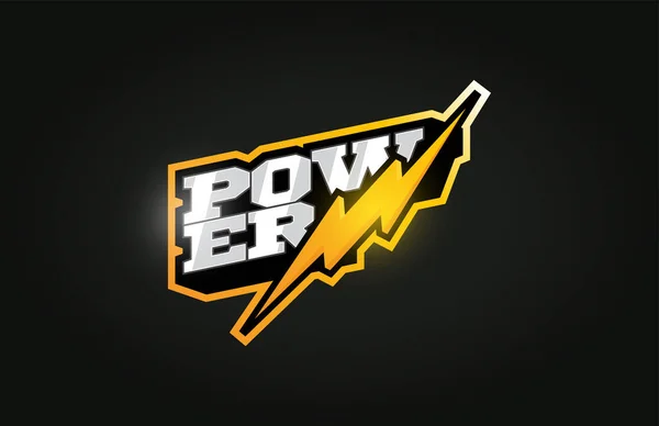 Mascotte Power energy Sport professionnel moderne Typographie in retr — Image vectorielle