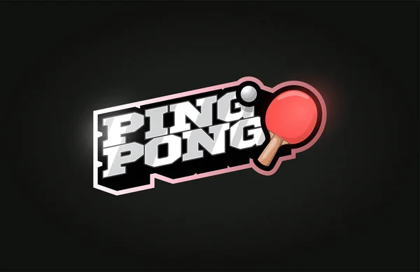 Ping pong mascote Desporto profissional moderno Tipografia em retro s — Vetor de Stock