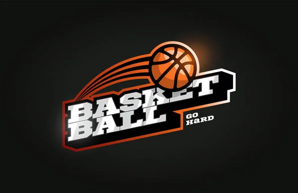 Baloncesto mascota Moderno deporte profesional Tipografía en retro — Vector de stock