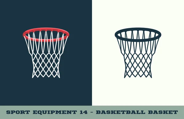 Vektör basketbol sepeti simgesi. Oyun ekipmanları. Profesyonel spor — Stok Vektör
