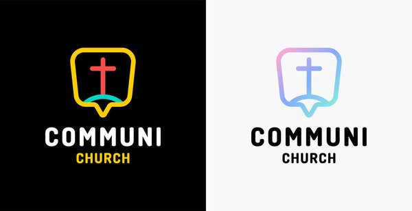 Church logo. Christian symbols. The cross of Jesus Christ and th