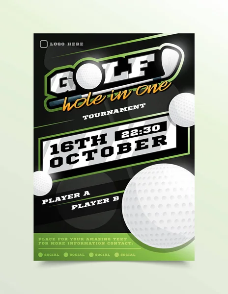Golf Sport Flyer Vector. Vertical Card Poster Design For Sport B
