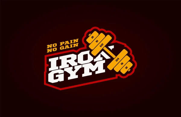 Maskotka Iron Gym nowoczesny profesjonalny Sport Typografia w stylu retro St — Wektor stockowy