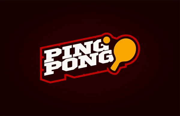 Ping pong mascote Desporto profissional moderno Tipografia em retro s — Vetor de Stock