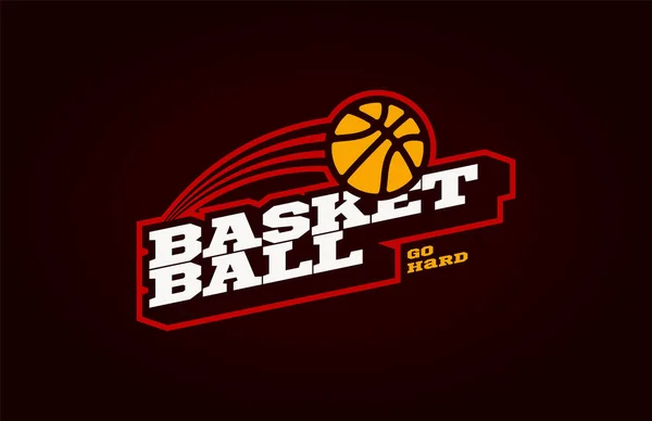 Basketbol maskotu Retro modern profesyonel spor Tipografi — Stok Vektör