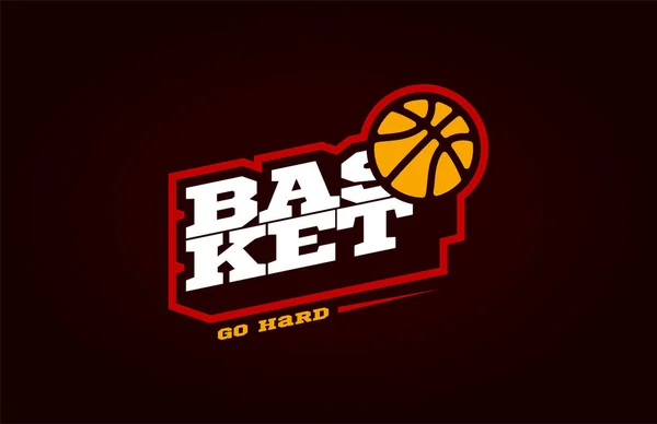 Basketball mascot Modern professional sport Typography in retro — Stock Vector