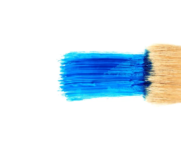 Pennello pennello tratto texture blu acquerello macchia macchia isolato — Foto Stock