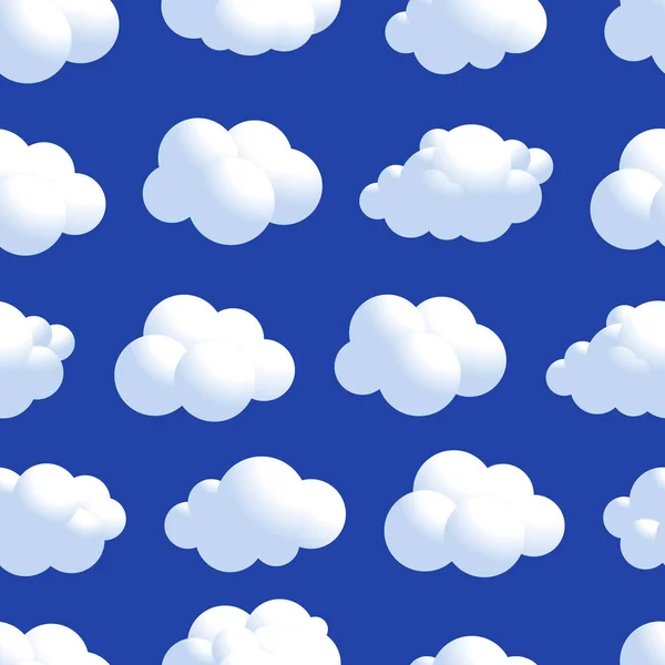 Vector Cloud seamless pattern. Natural air with fluffy cloudscap