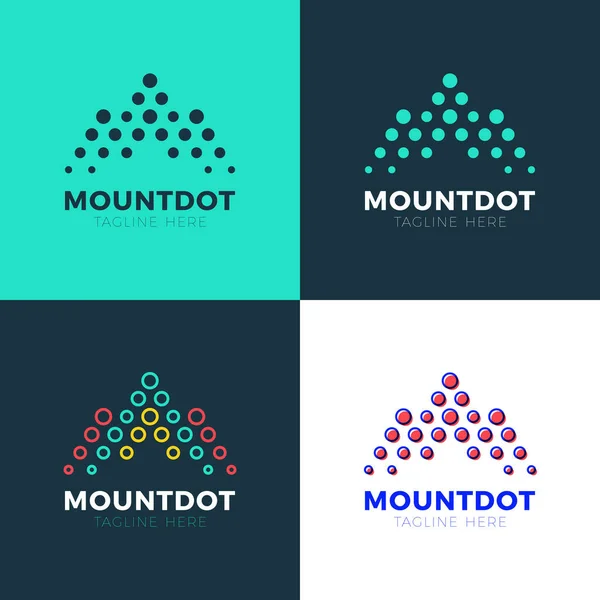 vector logo letter m mountain investment landscape concept dots
