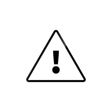 Uyarı simgesi. Dikkat ikonu. Tehlike sembolü. Düz Vektör illüstrasyonu - Vektör