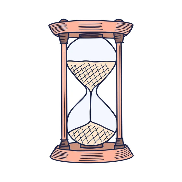 Значок Песочных Часов Ручная Рисованная Векторная Иллюстрация — стоковый вектор