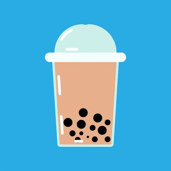 Пузырьковый Молочный Чай Плоская Векторная Иконка Цвета Боба Пищевых Приложений — стоковый вектор