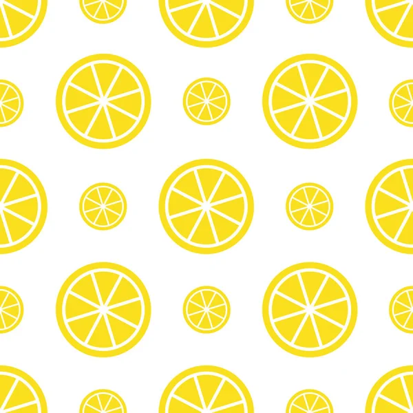 Vektornahtloses Zitronenmuster Leuchtend Gelbe Frucht Hintergrund — Stockvektor