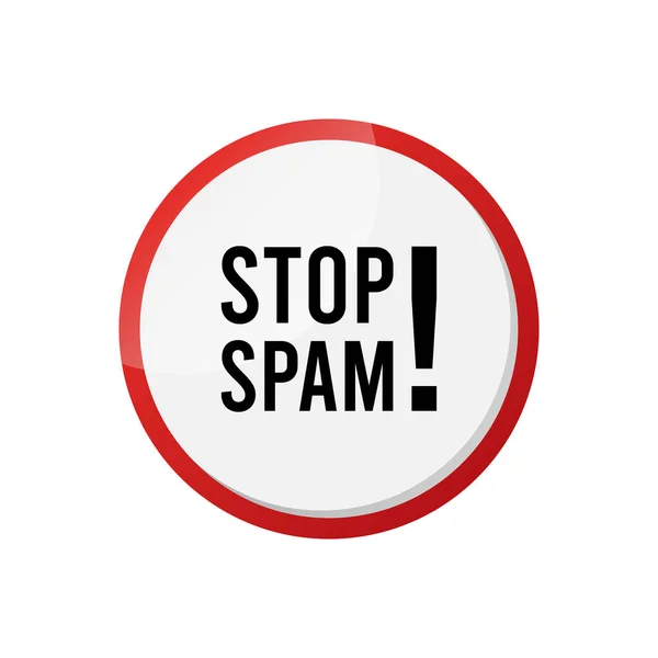 Rood Stopteken Met Het Woord Stop Spam Erop Vector — Stockvector