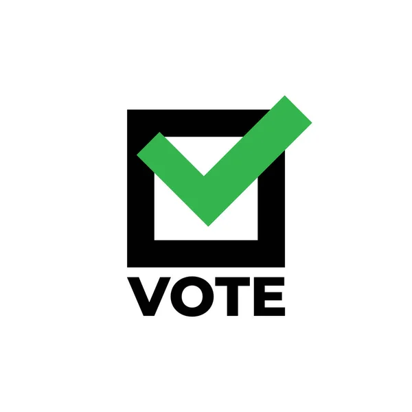 Controlla Vettore Icona Segno Sfondo Bianco Icona Voto — Vettoriale Stock