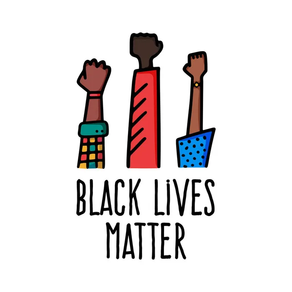 Black Lives Matter Banner Design African American Fist Hand Vector — Stock Vector