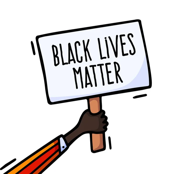 Vector Picket Placard Sign Black Live Matter Protest Activist Protest — Stock Vector