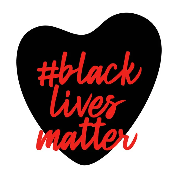 Black Lives Matter Heart Shape Racism Police Violence Stop Violence — Stock Vector