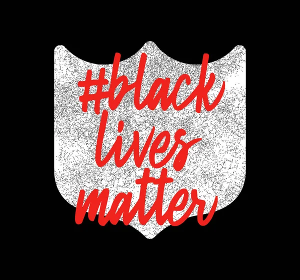 Black Lives Matter Guard Shield Racism Police Violence Stop Violence — Stock Vector