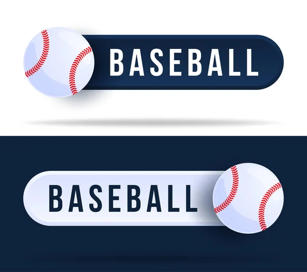 Baseball Kippschalter Tasten Vektorillustration Mit Basketballball Und Web Taste Mit — Stockvektor