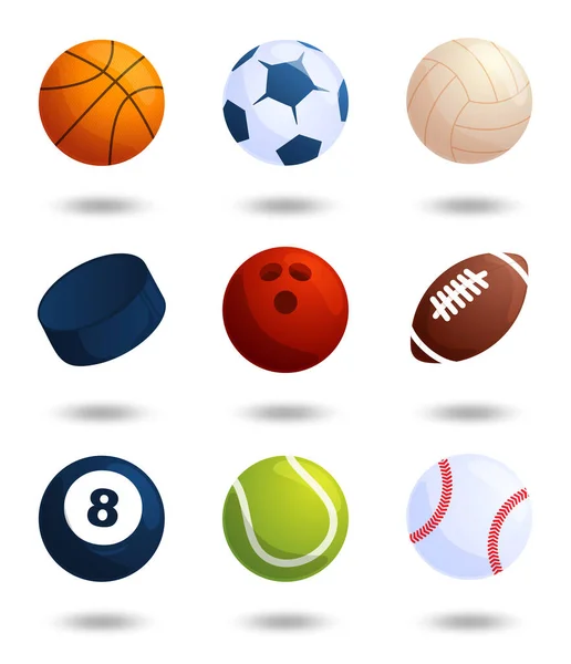 Realistic Sports Balls Vector Big Set Isolated White Background Vector — Stock Vector